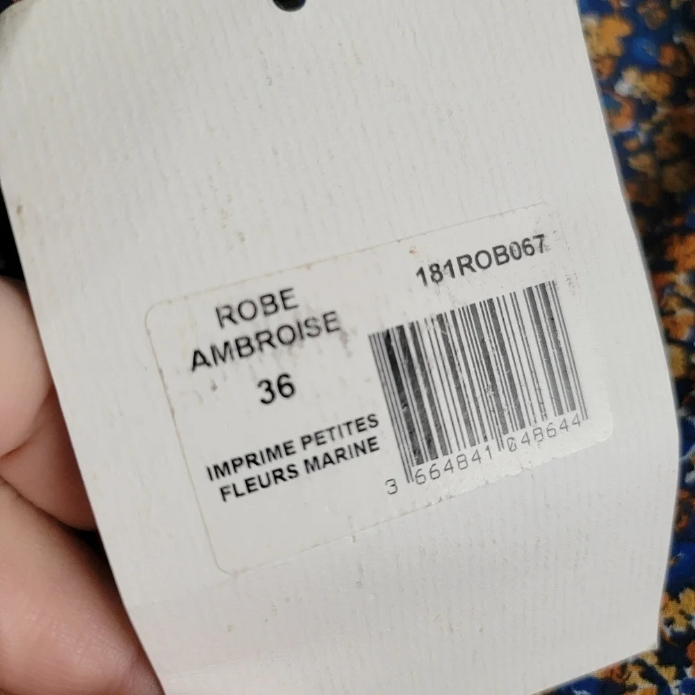 Sezane Ambroise Dress in Marine Flowers size 36 NWT
